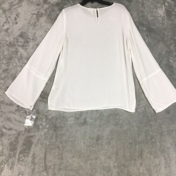 Treasure & Bond Women Size Small Top Pullover Sheer Ivory Bell Sleeves Slit Side - Picture 14 of 16